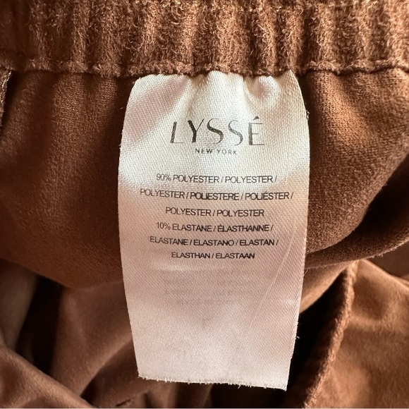 Lysse Sz Large Vegan Suede Brown Wide Leg Crop Pants - Picture 3 of 4